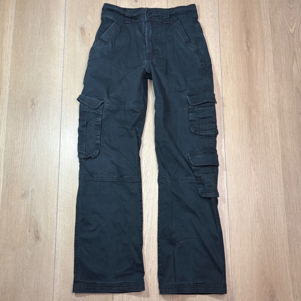 Abercrombie & Fitch Black Carpenter Cargo Pants Utility Straight Leg Size 25 0R